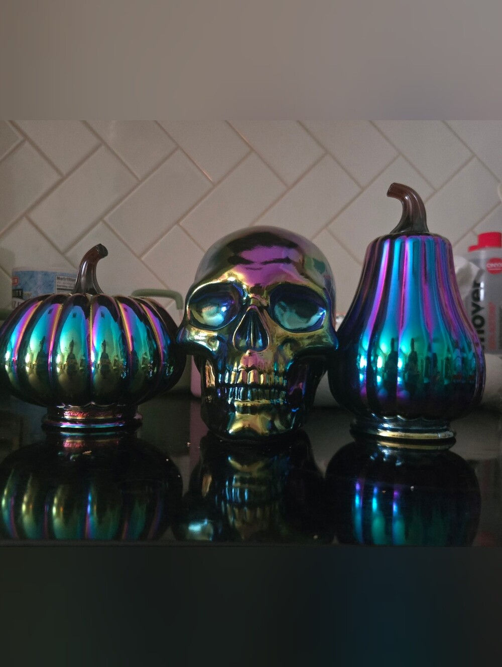 🎃Target Bullseye Playground 2024 Dark Iridescent Oilslick Pumpkins And Skull🖤